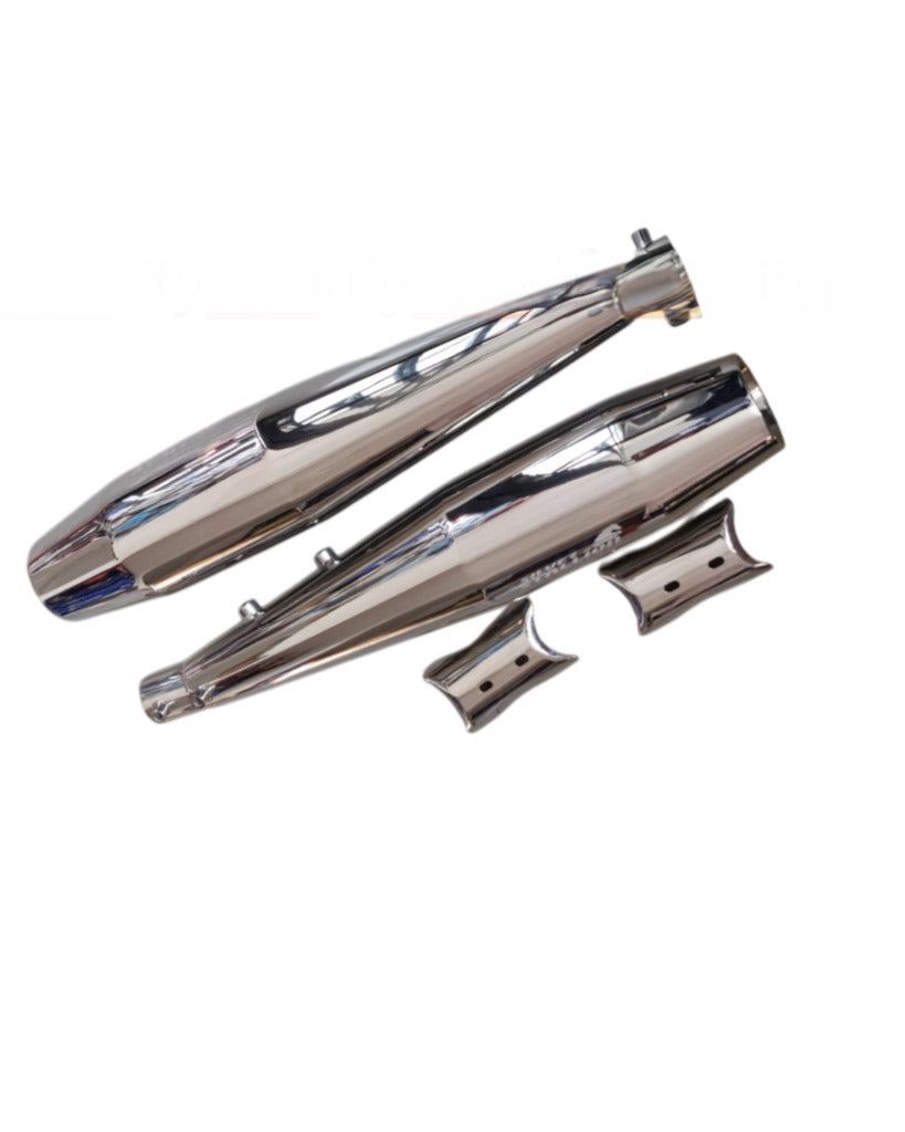 RE Interceptor 650 /GT 650 | SILVER STALLION | DYNO High Performance Exhaust System | Silver Glossy finish | Twin, SS304 - LIFE TIME WARRANTY