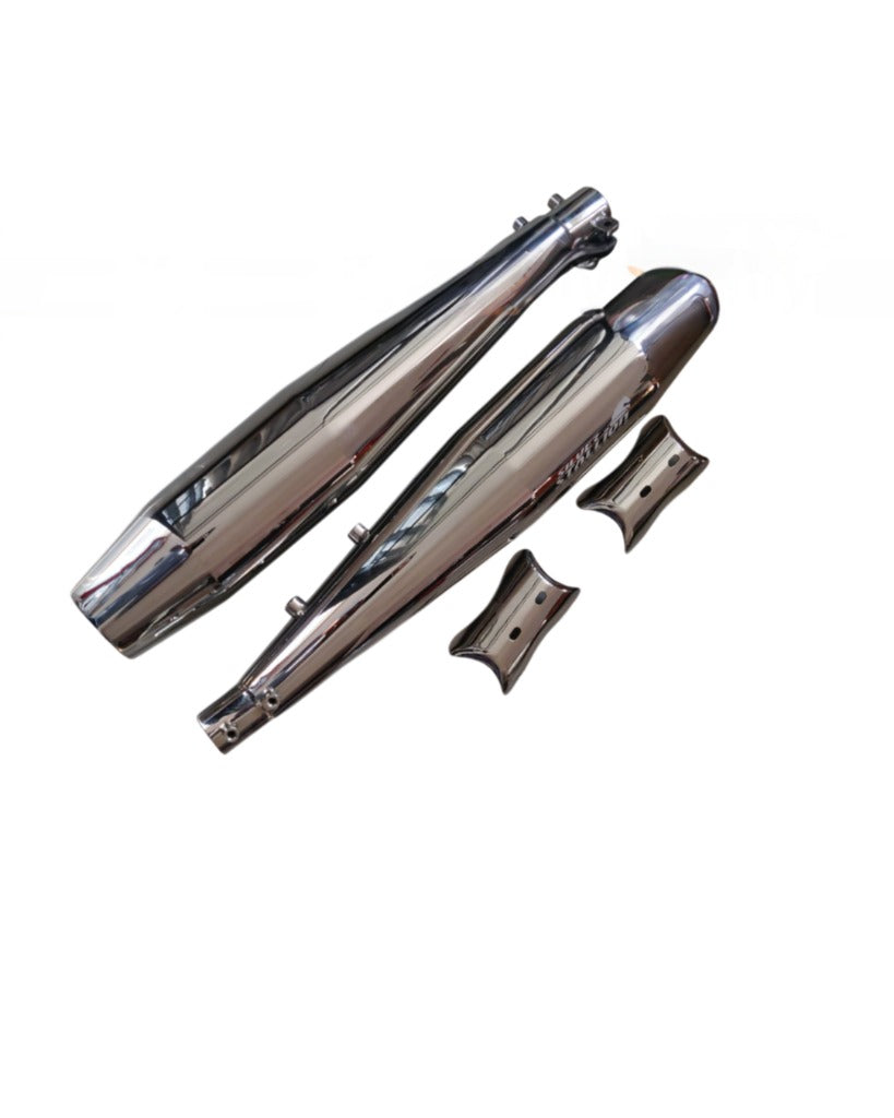 RE Interceptor 650 /GT 650 | SILVER STALLION | DYNO High Performance Exhaust System | Silver Glossy finish | Twin, SS304 - LIFE TIME WARRANTY