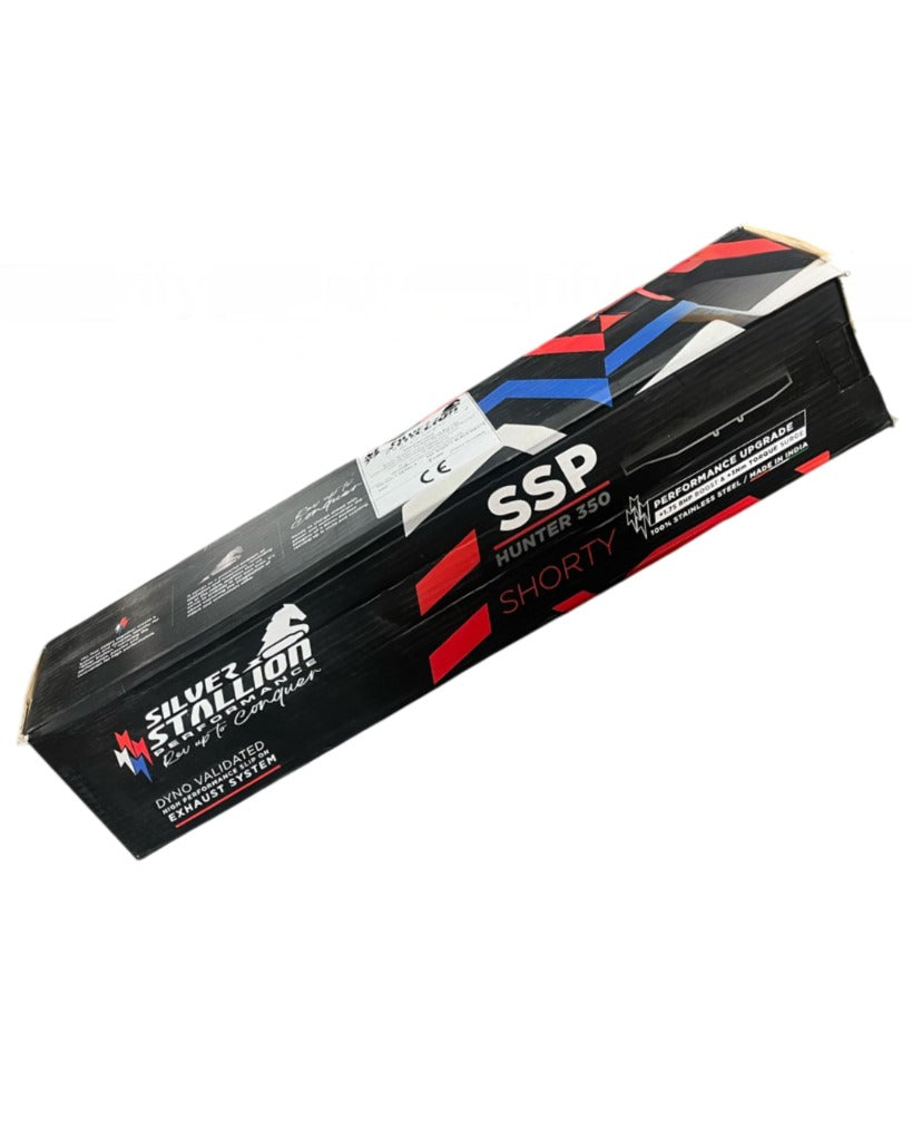 RE HUNTER 350 | SILVER STALLION SHORTY | DYNO High Performance Exhaust System | Black - LIFE TIME WARRANTY