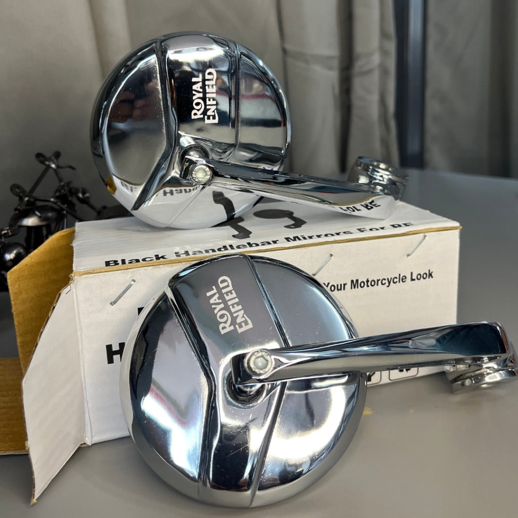 BAR END MIRRORS – CHROME SET OF -2 (ROYAL ENFIELD) COMPATIBLE FOR GT 650/INTERCEPTOR 650/HUNTER 350/SUPER METEOR 650