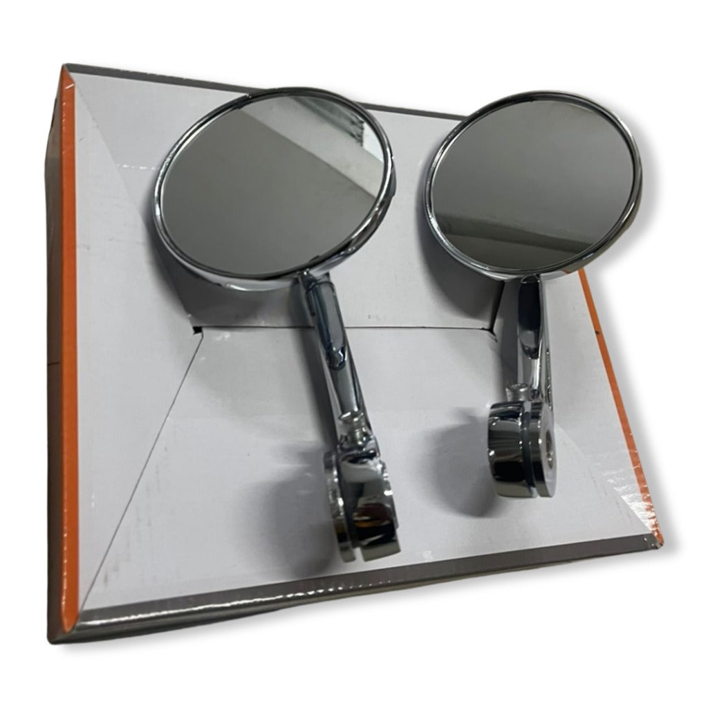 BAR END MIRRORS – CHROME SET OF -2 (ROYAL ENFIELD) COMPATIBLE FOR GT 650/INTERCEPTOR 650/HUNTER 350/SUPER METEOR 650