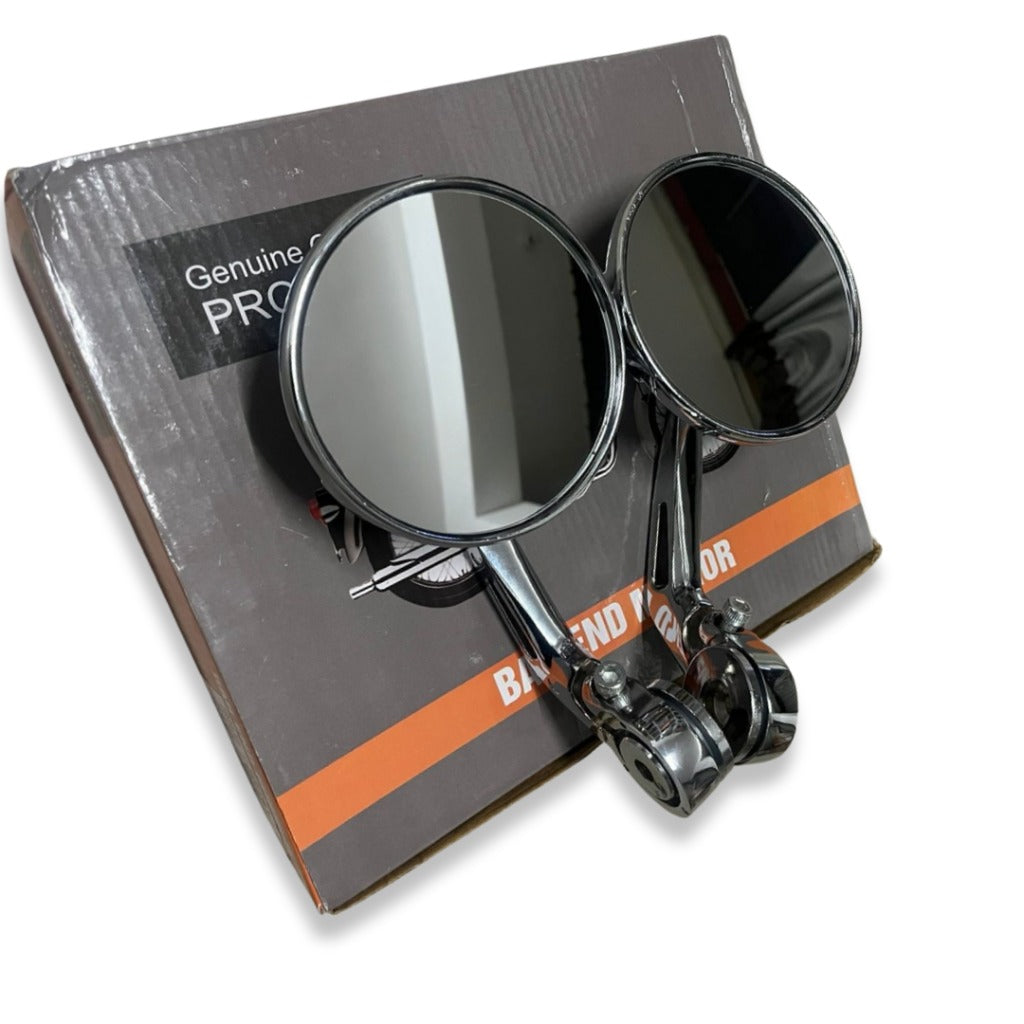 BAR END MIRRORS – CHROME SET OF -2 (ROYAL ENFIELD) COMPATIBLE FOR GT 650/INTERCEPTOR 650/HUNTER 350/SUPER METEOR 650