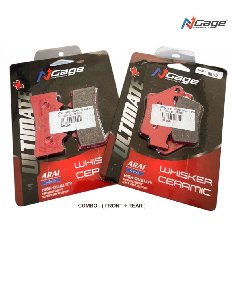 DOMINAR 250/400 (UG19 ONWARDS ) |front and rear whisker ceramic Ultimate + brake pads | NGAGE POWERPARTS - COMBO HB184 HB163