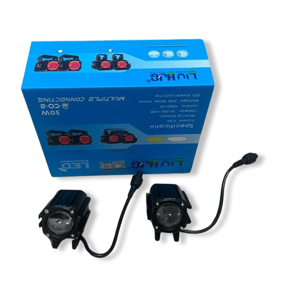 LIU HJG ORIGINAL 60W (30*2) future 1 led mini drive light RED DEVIL EYE LIGHT CO2 MULTIPLE CONNECTING RED+YELLOW+WHITE COLOR WITH SEPRATE HARNESS