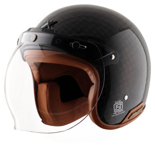 Axor Jet Carbon Big Checks helmet with bubble visor - Moto Modz