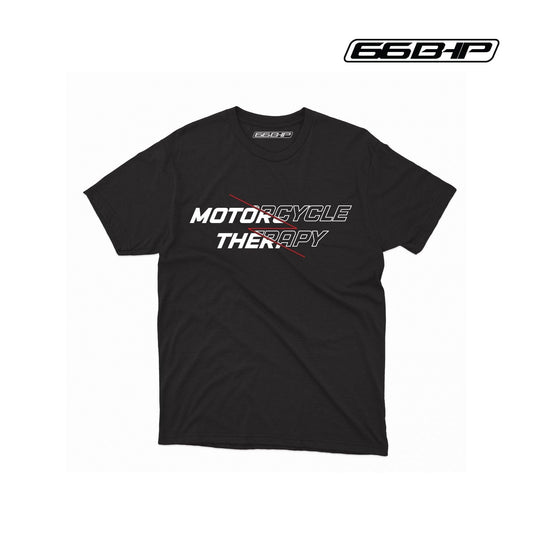 Biker T-Shirt Black for Men  (Motorcycle Therapy) 66BHP - - Moto Modz