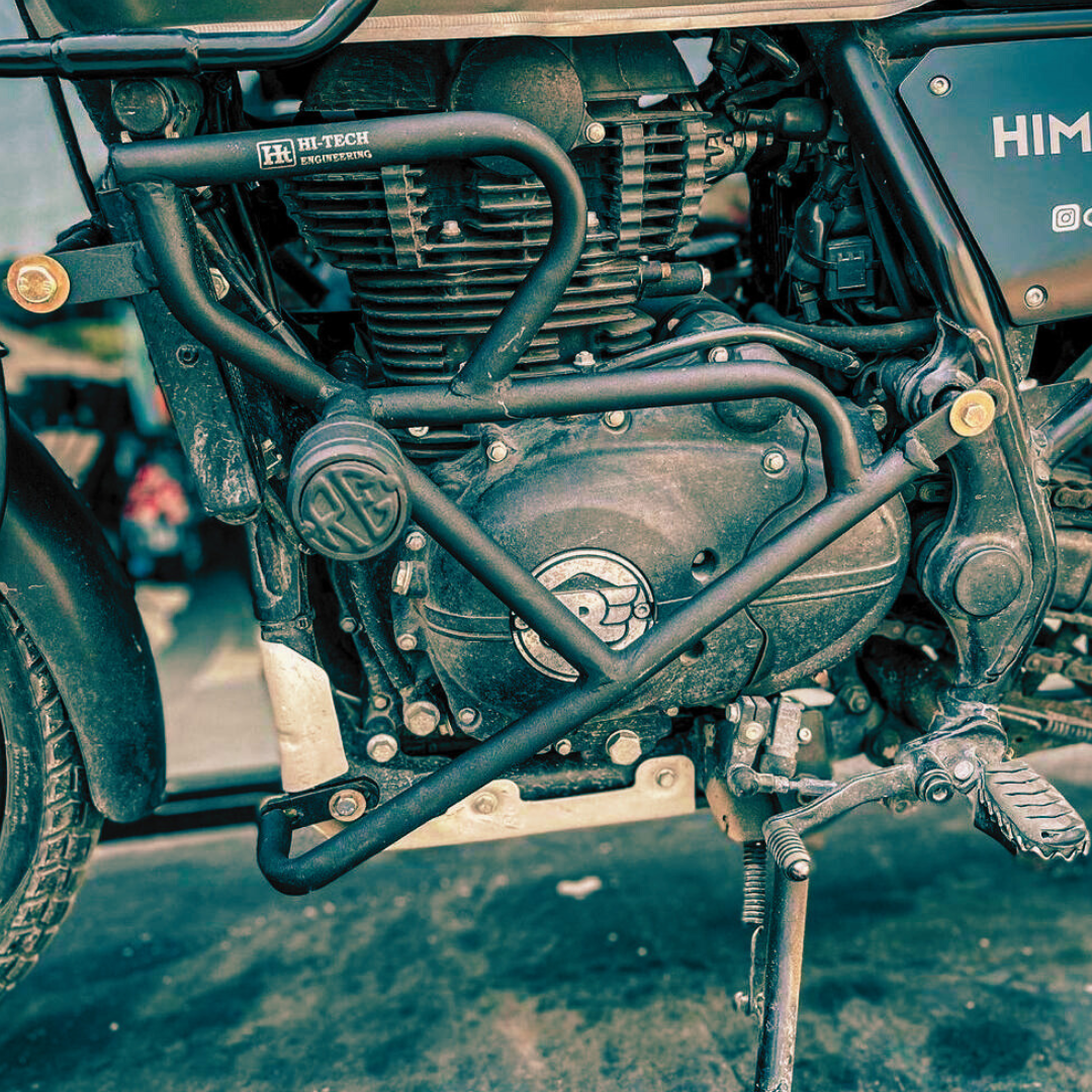 Himalayan Crash Guard with RE Metal Slider WITH – BLACK HM 210 – Ht exhaust