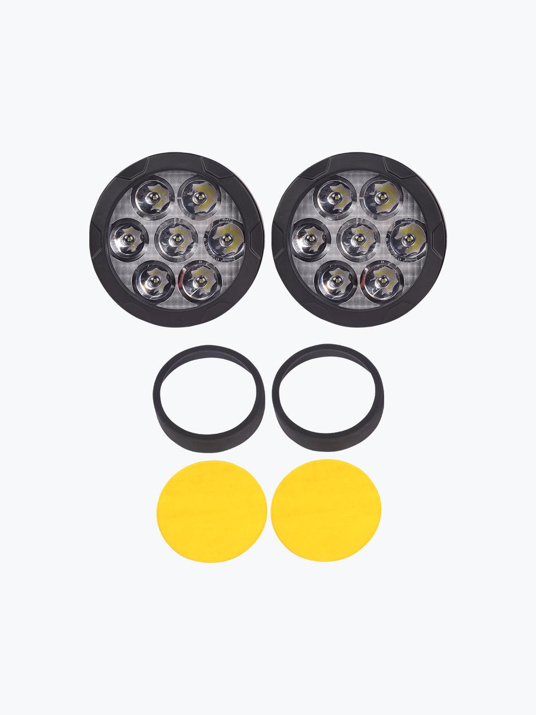 HJG 7 LED Round Fog Light Dimmerstat 70W Premium - Moto Modz