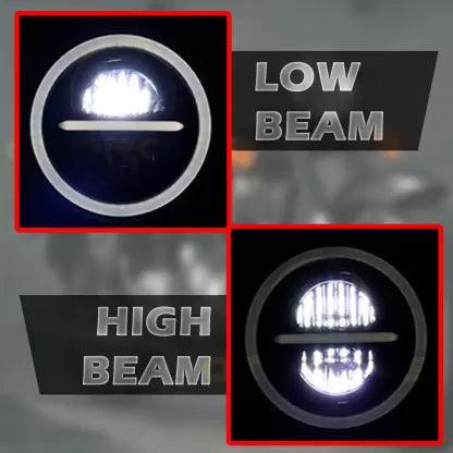 HJG MINUS WITH RING LED HEADLIGHT (7 INCH) - Moto Modz