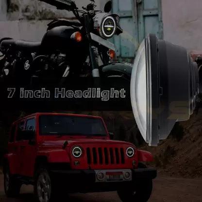 HJG MINUS WITH RING LED HEADLIGHT (7 INCH) - Moto Modz