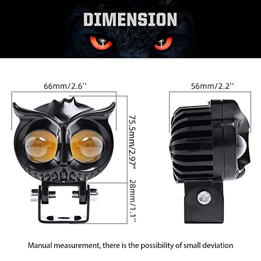 HJG OWL SHAPED LED FOG LIGHT (PACK OF 2) - Moto Modz