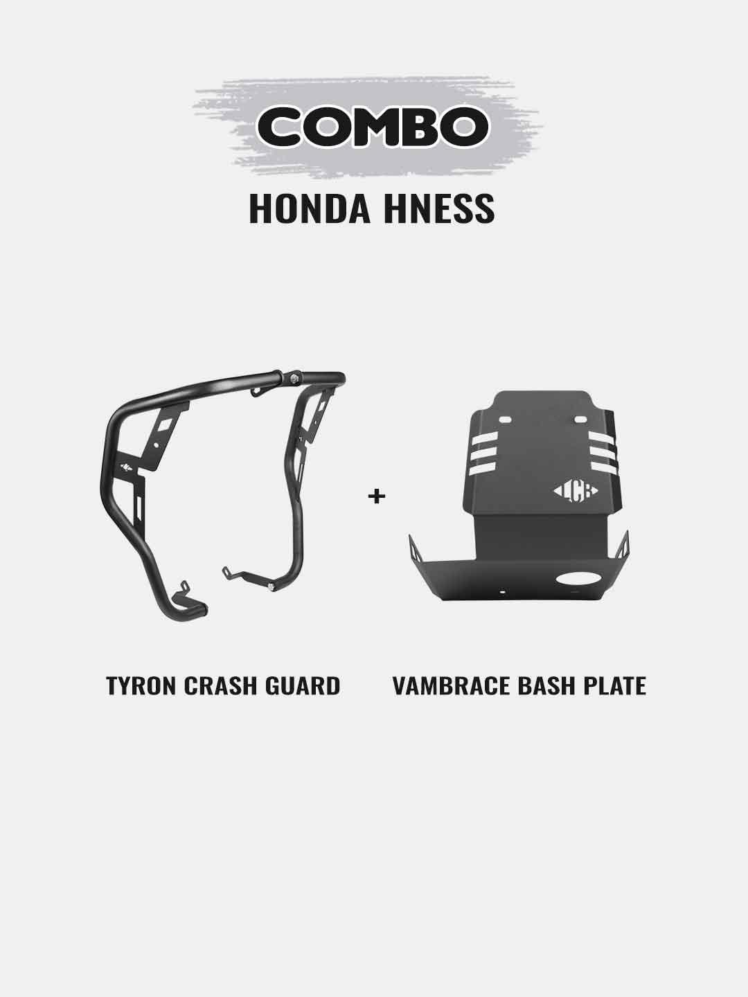 Hness Combo-Tyron Crash Guard+Vambrace Bash Plate - Moto Modz