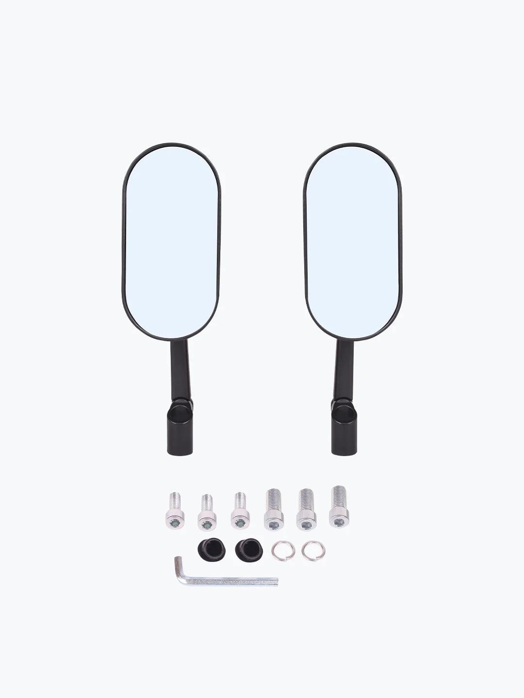 Inverted Alloy CNC Carbon Fiber Oval Mirror - Moto Modz