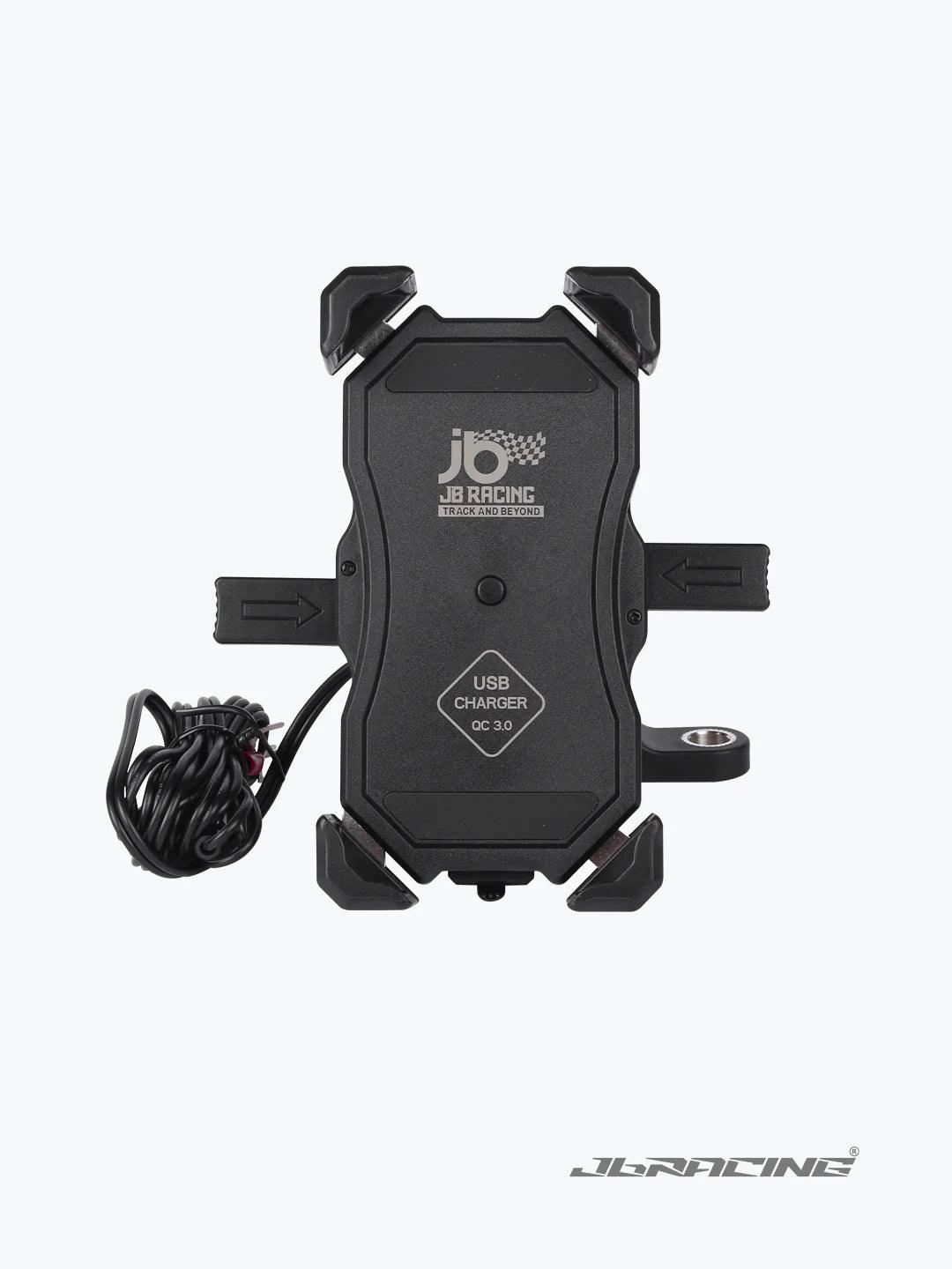 JB Racing M11B Mobile Charger Mirror Mount - Moto Modz