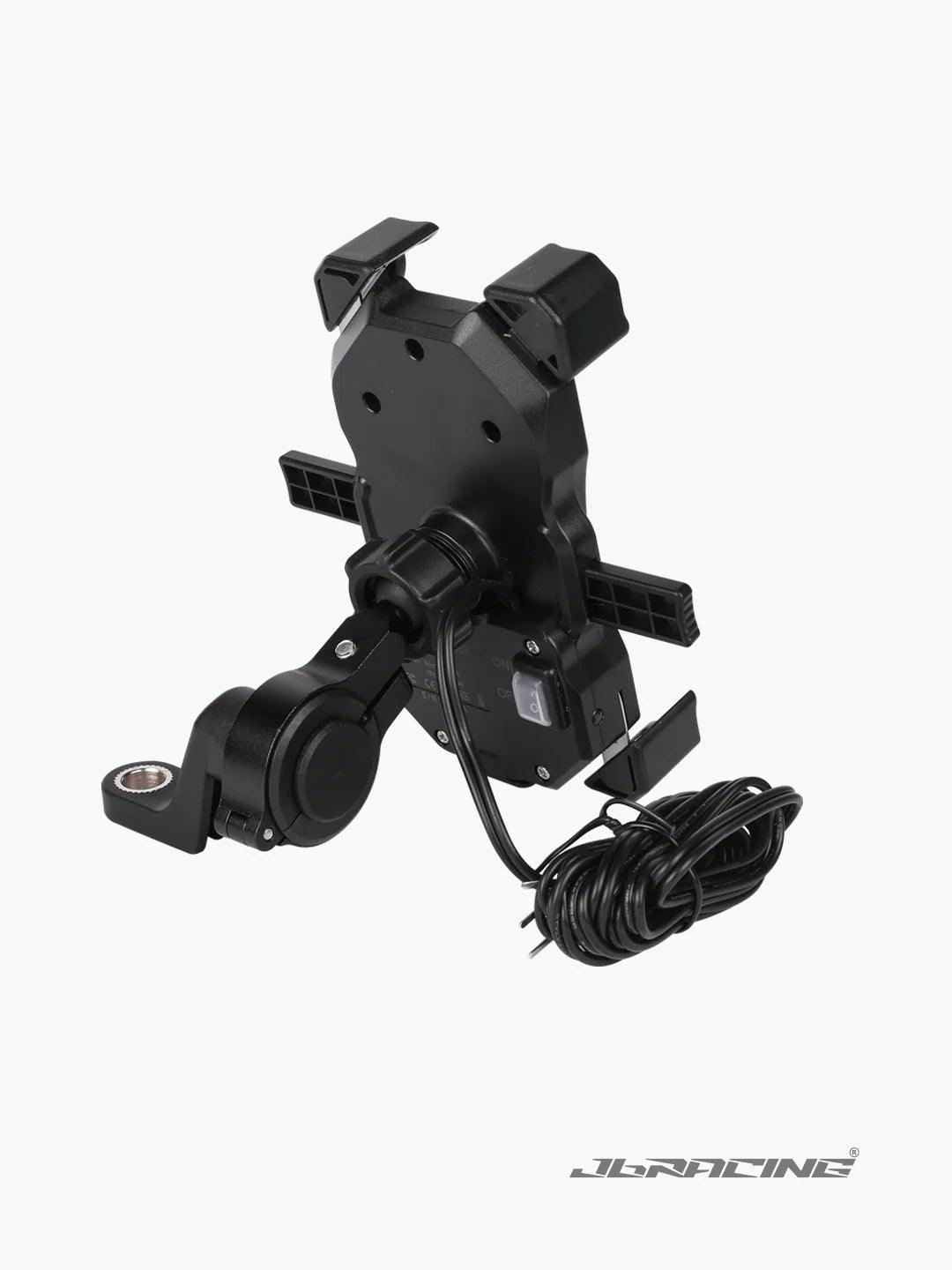 JB Racing M11B Mobile Charger Mirror Mount - Moto Modz