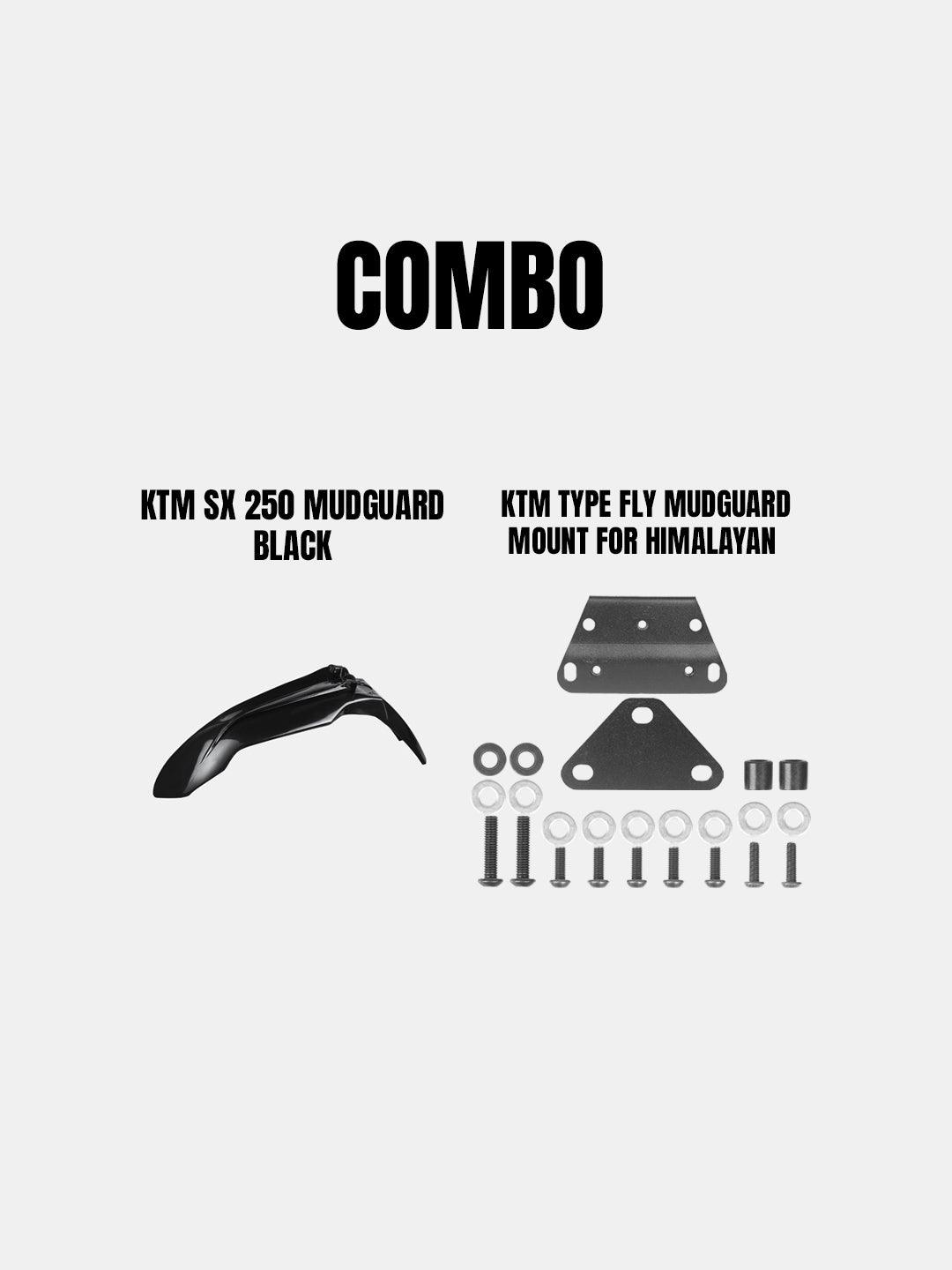 KTM SX 250 Mudguard With Mount Black For Himalayan - Moto Modz