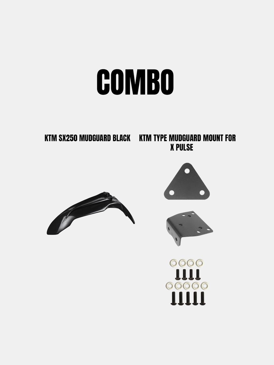 Ktm Sx 250 Mudguard With Mount Black For X Pulse - Moto Modz