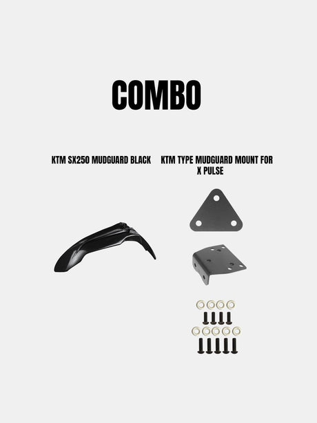 Ktm Sx 250 Mudguard With Mount Black For X Pulse - Moto Modz