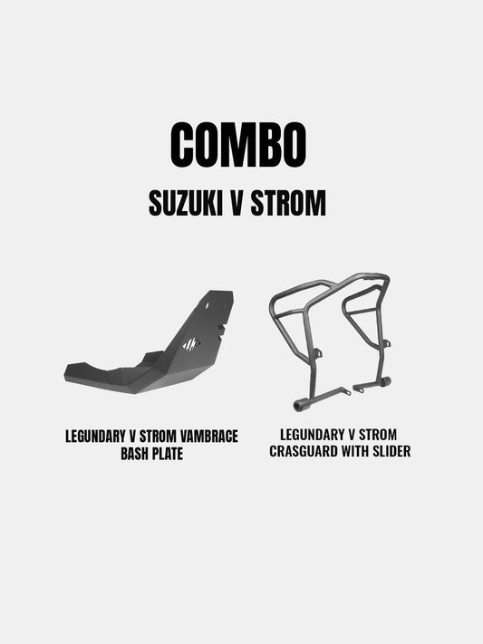 LEGUNDARY COMBO FOR SUZUKI V STROM - VAMBRACE BASH PLATE + ADRINEX CG WITH SLIDER - Moto Modz