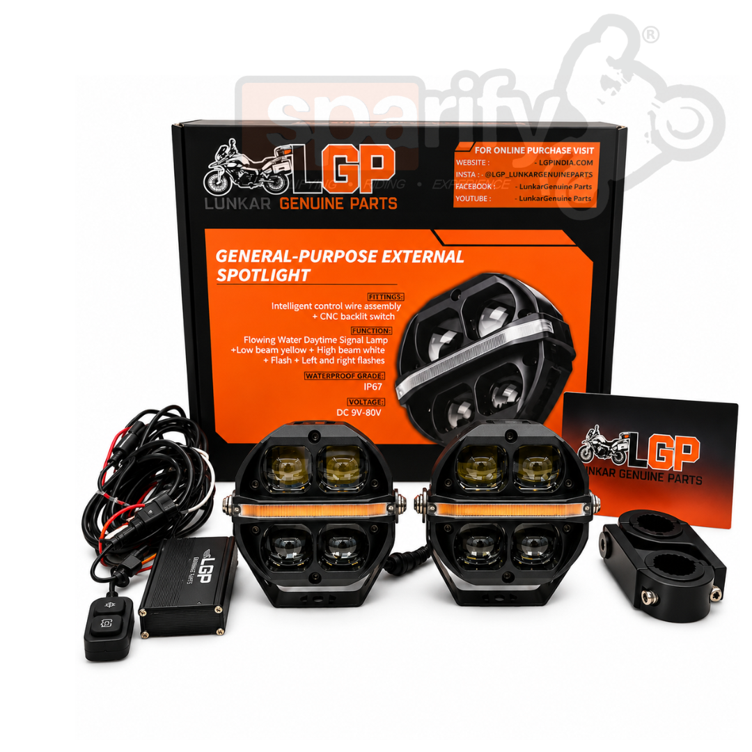 DK100X HIGH POWER SPOTLIGHT | 180W | Ultra Wide Driving Fog Lights | White/Yellow | with wiring harness and Intelligent wireless button switch | 1 year warranty | LGP