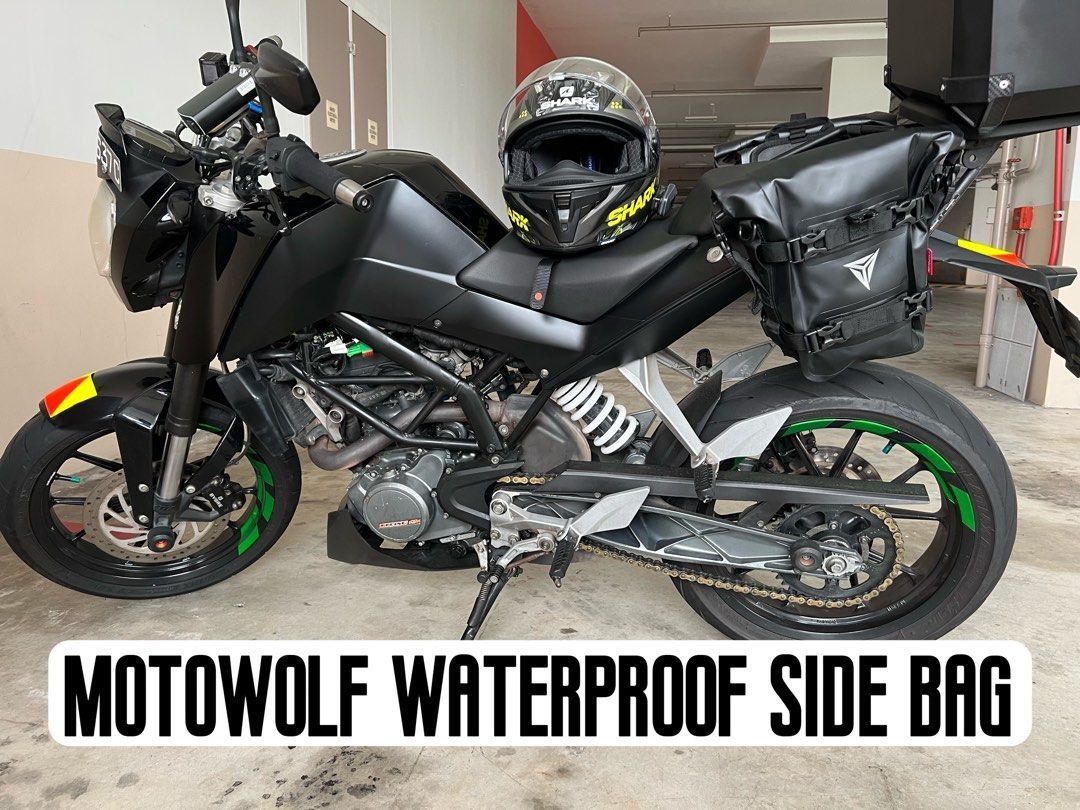 MOTOWOLF | Bumper bag | Bike Side Bag | Crash Guard Bag | 8L | Dirt Proof | Abrasion Resistant | Fully Waterproof | Quick Disassemble | Multifunction | Large Capacity Bag - BLACK