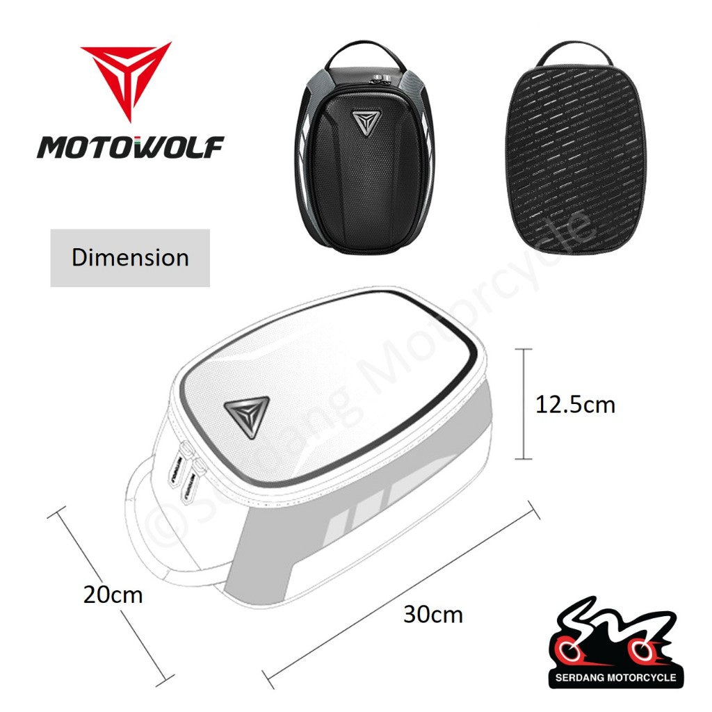MOTOWOLF MB1 | Waterproof | fuel tank bag | 4.5 litre | Magnetic | Anti Slip | Comaptible for Iron tank for all motorcycle