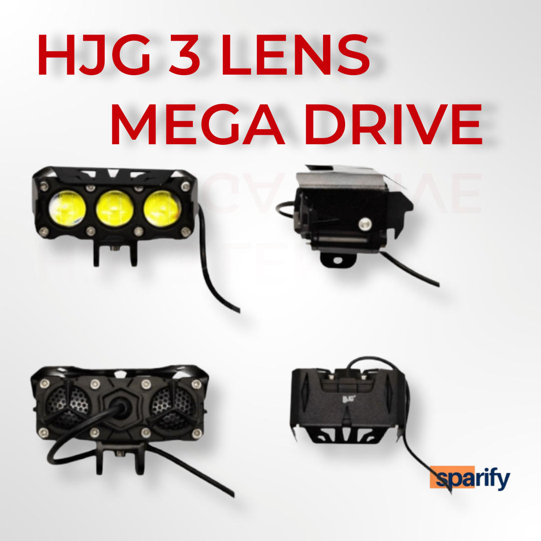LIU HJG Original Mega Drive 3 Lens with premium harness Dual Color Yellow/White LED Fog Lights (set of 2 ) - COMBO