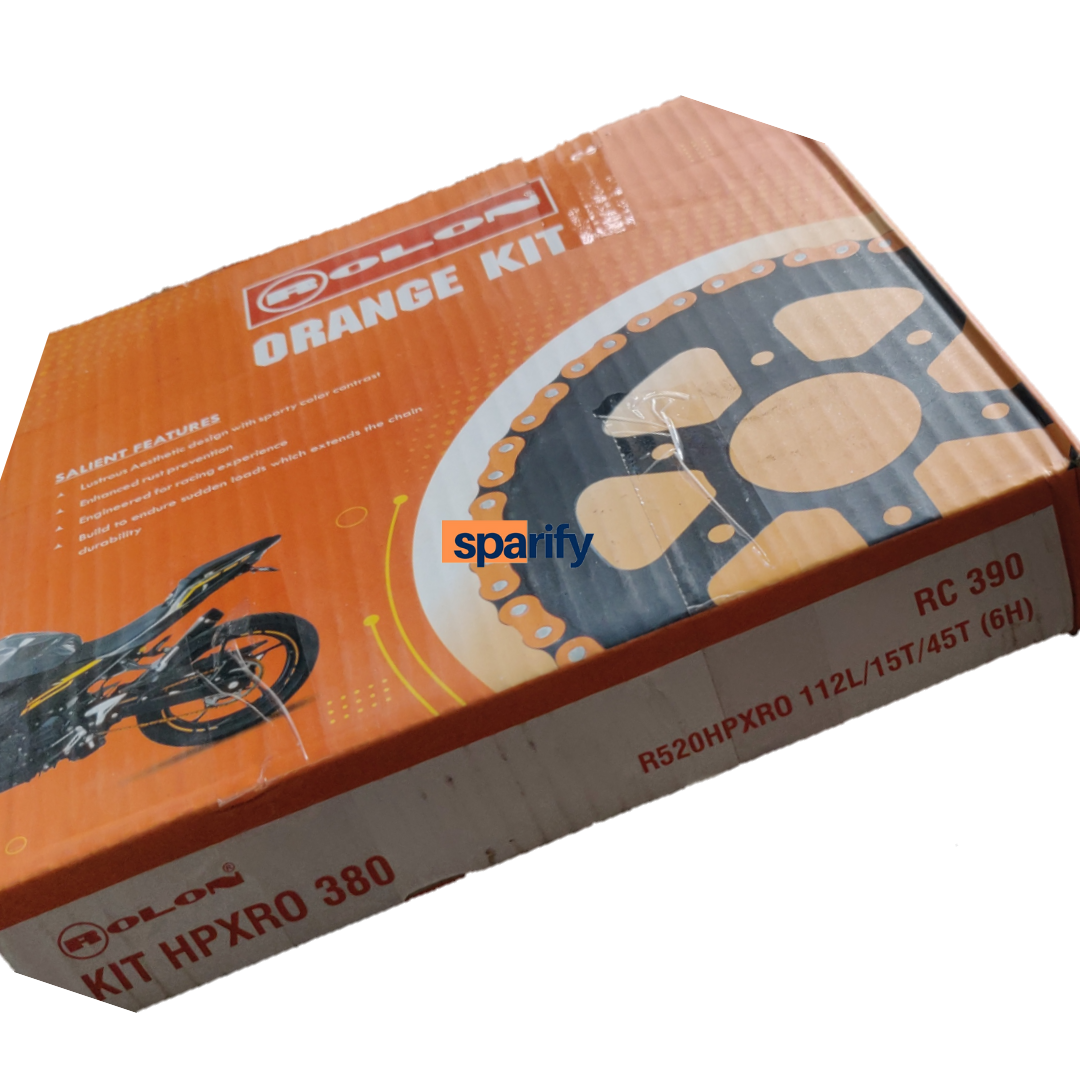 RC/DUKE 390 CHAIN SPROCKET KIT BY ROLON ORANGE From Moto Modz.
