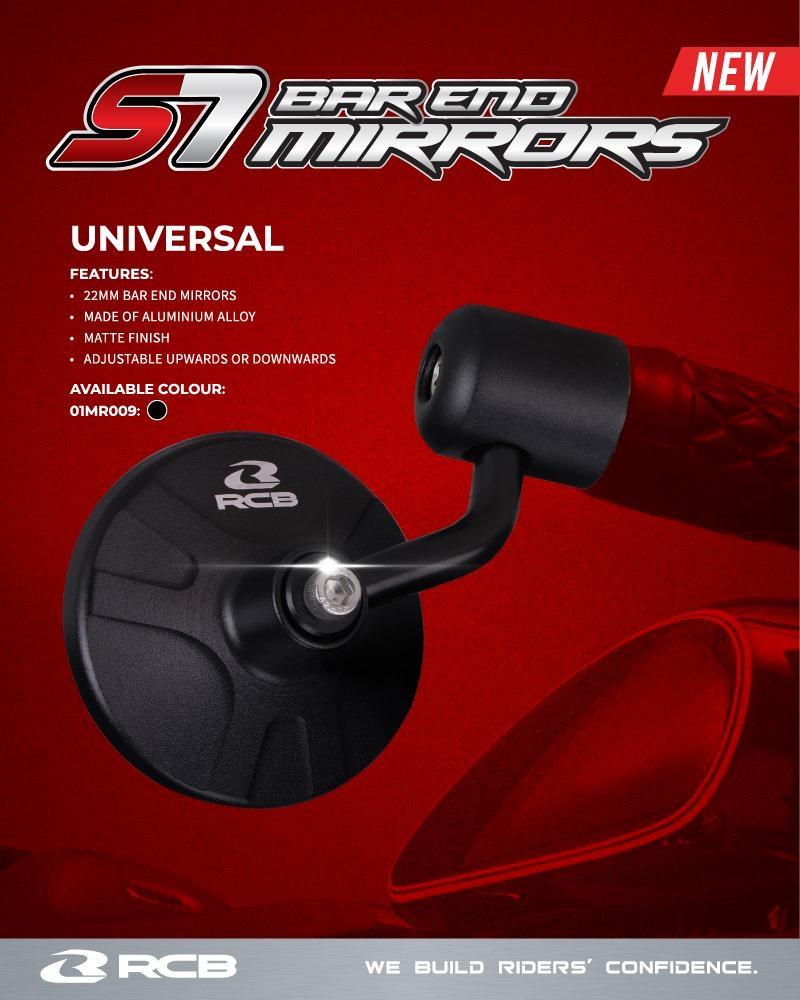 RCB Alloy Side Mirror S7 Series Bar End Type - Universal - Moto Modz