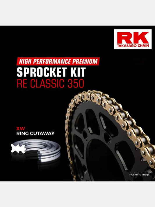 RK Chain Sprocket For Classic 350 38T Rear/16T Front Chain520*102L - Moto Modz