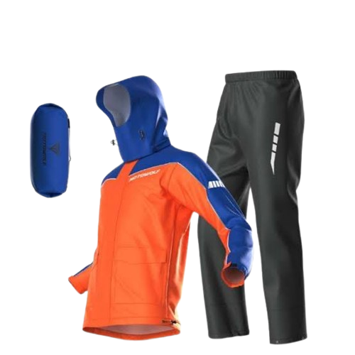 Motowolf Raincoat Blue Orange 0403B