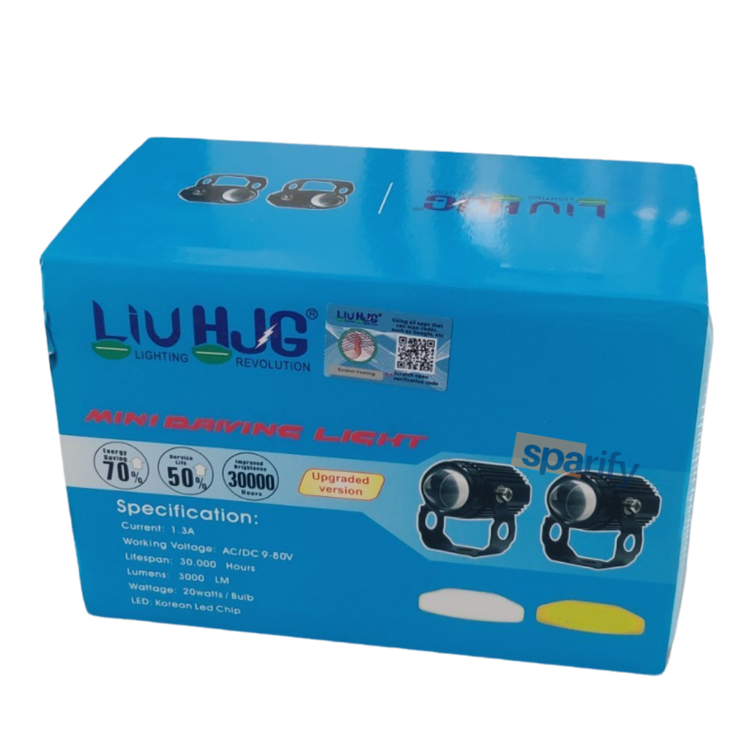 LIU HJG - Original Mini Driving Fog Lights 40W Dual Colour For universal Motorcycle/Scooters/Cars/Jeeps( UPGRADED VERSION)