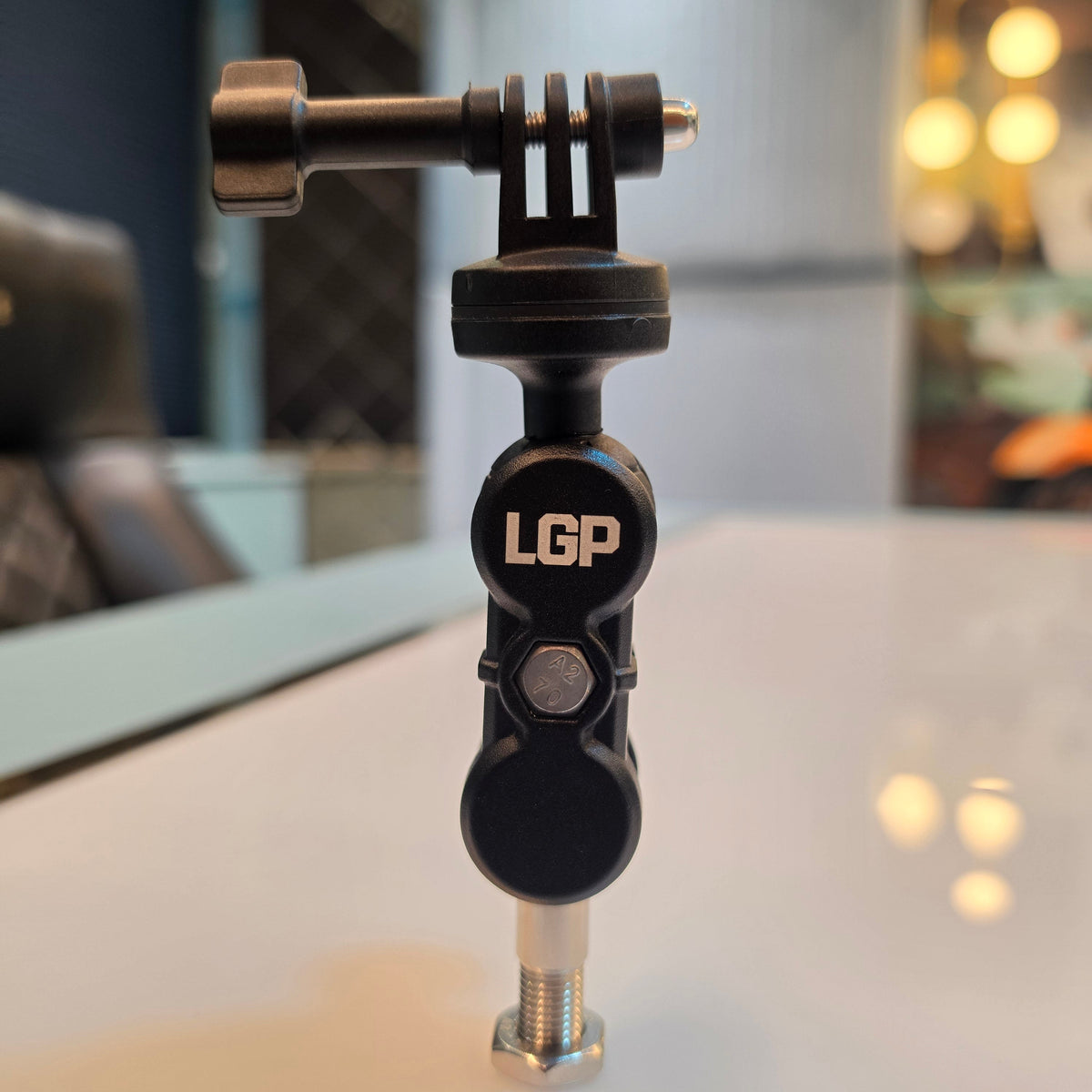 LGP - Action Camera Mount for Motorcycle Mirror Adjustable 360° Ball Joint Handlebar Mirror Mount with Secure Locking Mechanism for Action Cameras