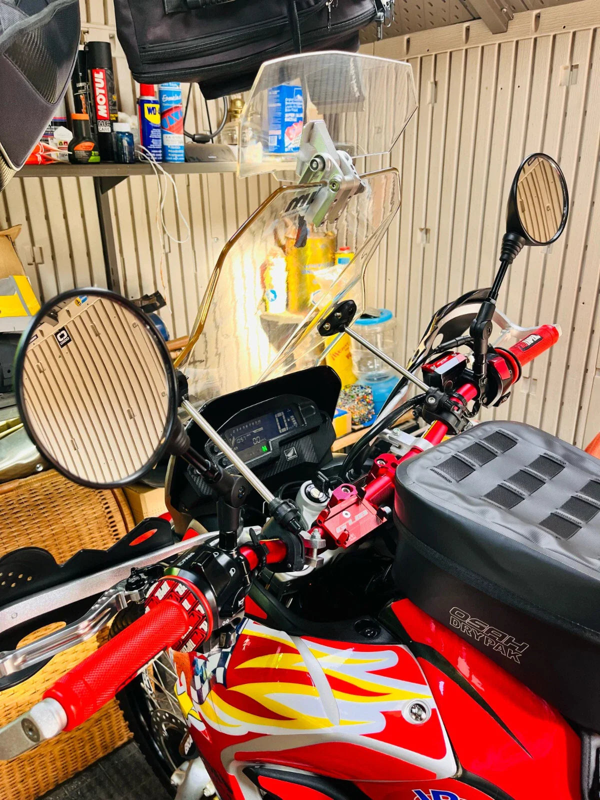 SPIKI CF Touring Mirrors (Pair) | 360 Degree Foldable Rear View Mirrors | Wide View | Universal Fit for Motorcycles