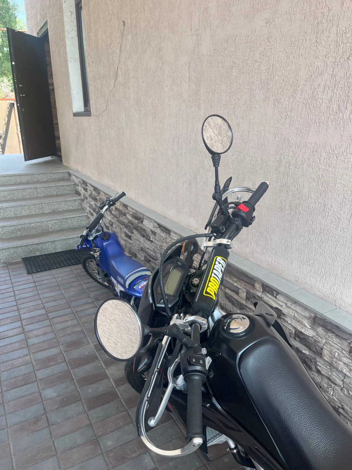 SPIKI CF Touring Mirrors (Pair) | 360 Degree Foldable Rear View Mirrors | Wide View | Universal Fit for Motorcycles