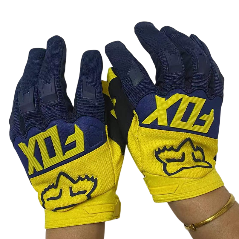 DIRTPAW Motocross Gloves F.O.X - Yellow Blue V2