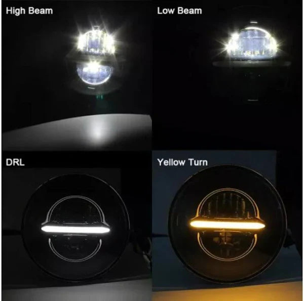 LIU HJG Minus Headlight LED 7inch 12V-80V, 110W original HJG( WITHOUT RING ) for royal enfield , mahindra thar , gypsy , harley davidson models ( 1 unit)