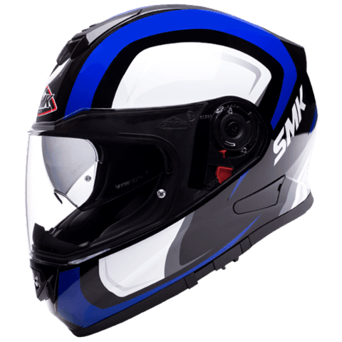 SMK HELMET - Twister Twilight Gloss Black White Blue (GL251) Helmet - Moto Modz