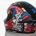 SMK Helmets – Stellar – Samurai – Matt black Red – Pinlock Anti Fog Lens Fitted Single Clear Visor Full Face Helmet – MA253 - Moto Modz