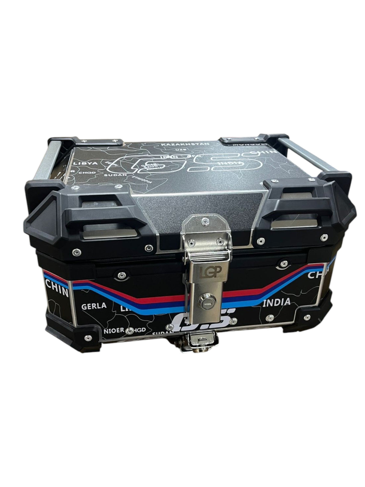 LGP Wanderer GS 25 litres aluminium top box | BLACK ( fits all motorcycles ) - 1 YEAR WARRANTY - Free Cushion