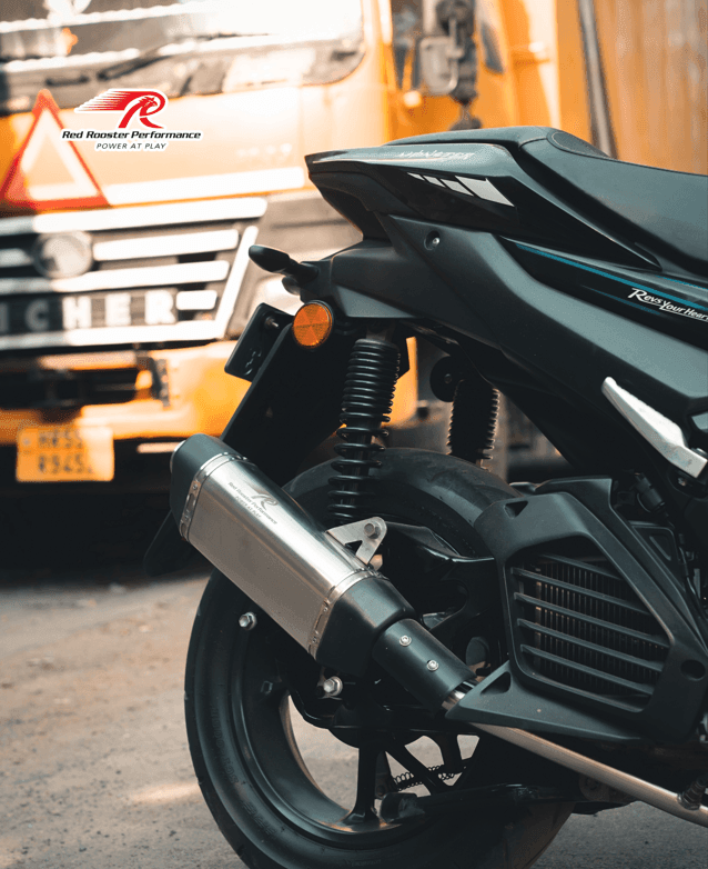 Yamaha Aerox 155 Red Rooster Luna Exhaust Matte (With bend pipe) - Moto Modz