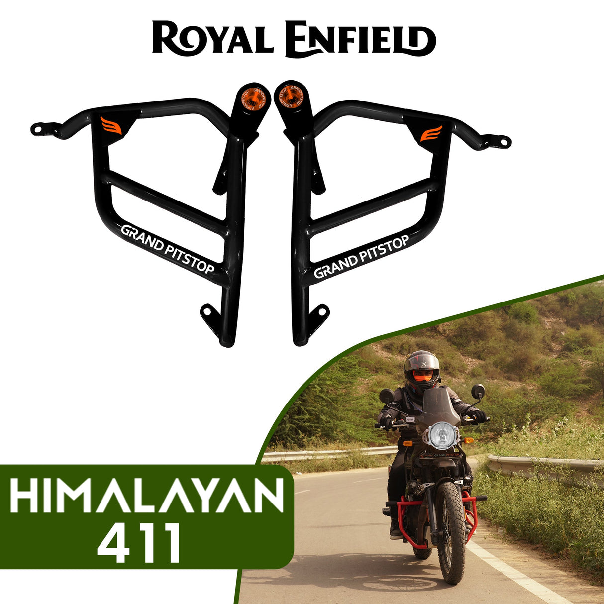 Crash Guard with Slider For Royal Enfield Himalayan-Black