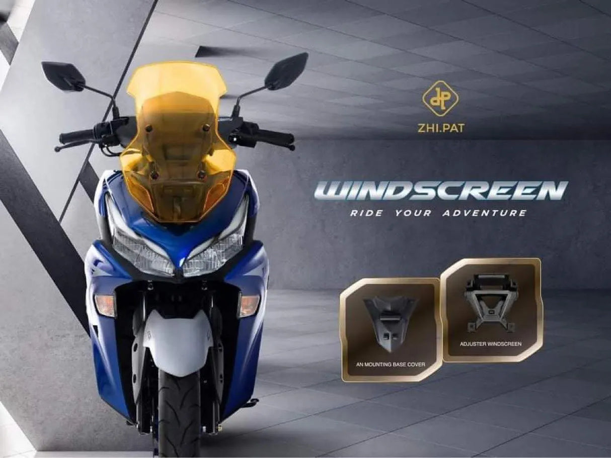 YAMAHA AEROX TOURING WINDSHIELD | ZHIPAT |  VISOR GLASS | MADE IN VIETNAM |V2 | NEW SHAPE DESIGN | ADVENTURE TOURING GLASS