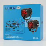 HJG Gorilla V2 Triple Lens Fog with Wiring Harness Kit 120W Gorilla Projector Foglight New Model with Wiring Foglight Ultra Wide Dual Intensity LED Driving Fog Lights White/Yellow 120W Universal For All Cars & Bikes LIU HJG Gorilla V2 Foglight Combo Kit