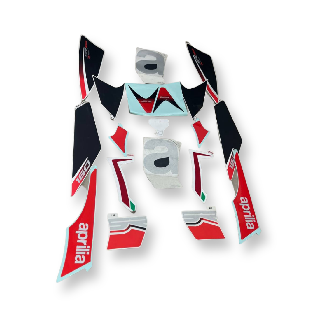 Aprilia SR 160 complete sticker decals kit ( Red & Black ) – Moto Modz