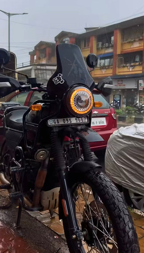 LIU HJG projector headlight 7 inches premium ( type 2) with 62 watt power compatible for Royal Enfield , harley davidson , mahindra thar , gypsy - 1 year warranty