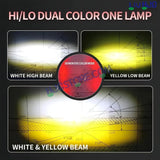 HJG Gorilla V2 Triple Lens Fog with Wiring Harness Kit 120W Gorilla Projector Foglight New Model with Wiring Foglight Ultra Wide Dual Intensity LED Driving Fog Lights White/Yellow 120W Universal For All Cars & Bikes LIU HJG Gorilla V2 Foglight Combo Kit