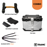 TAANC Nomad Atlas Top Box – Aero Silver | 45L Aluminium MC Motorcycle Touring Storage Box