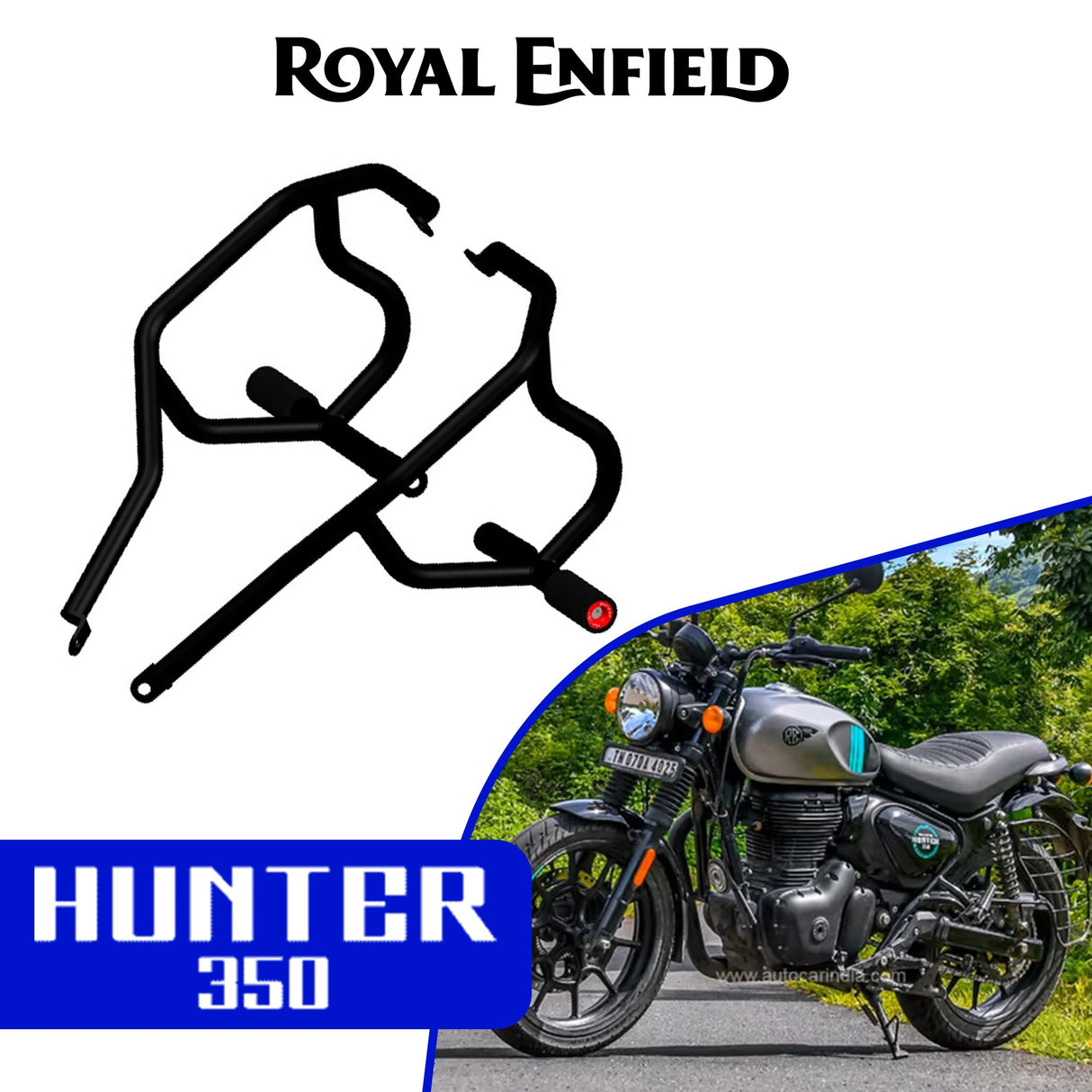 CRASH GUARD (PAIR) - Black for Royal Enfield Hunter