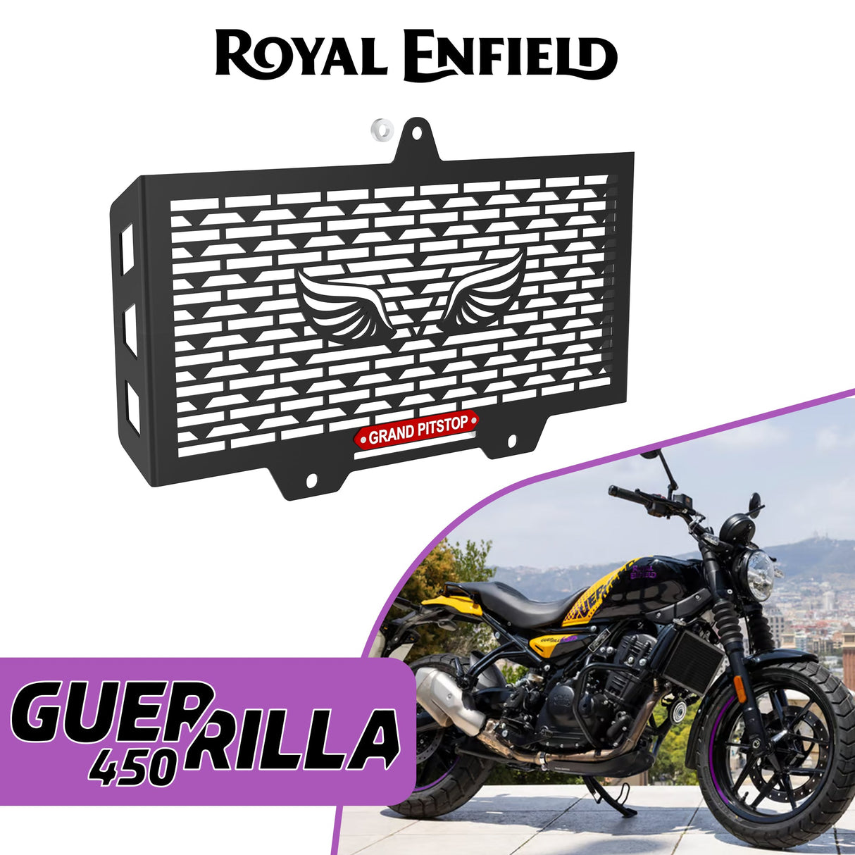 Radiator Grill for Royal Enfield Guerrilla 450 - Black